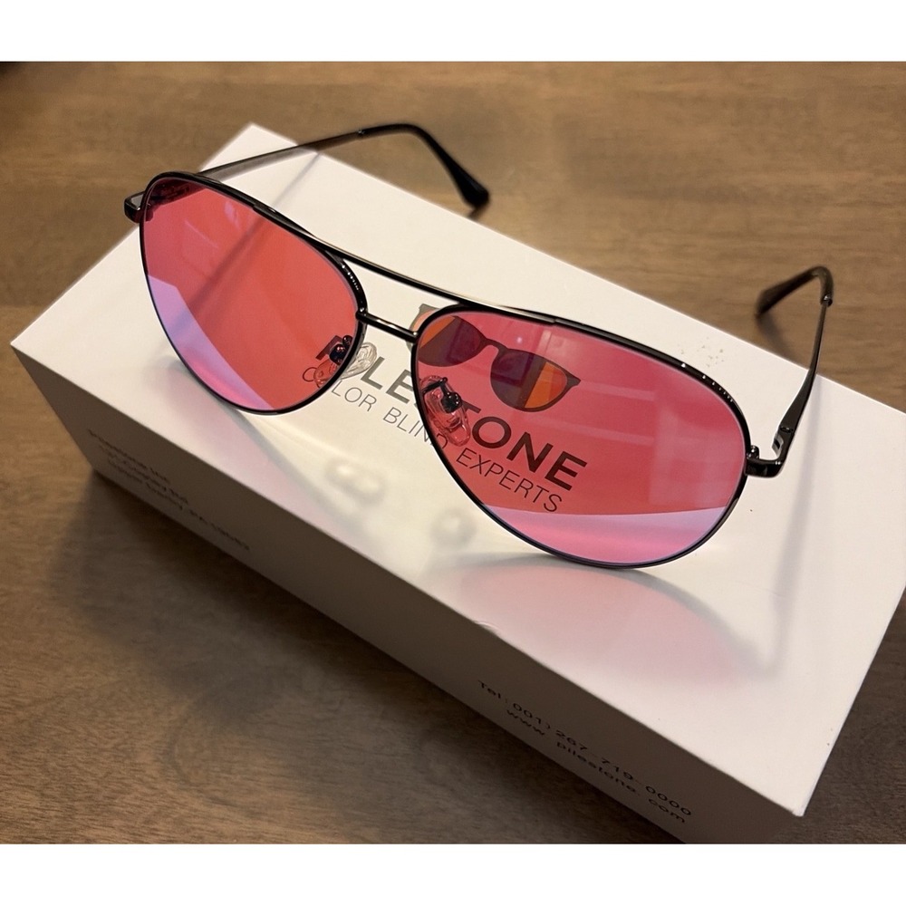 Pilestone TP-035 Lens B Aviator Style Color Blindness Glasses Indoor Outdoor NEW